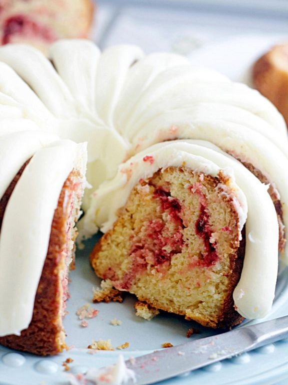 Raspberry White Chocolate Bundt Cake with Cake Mix