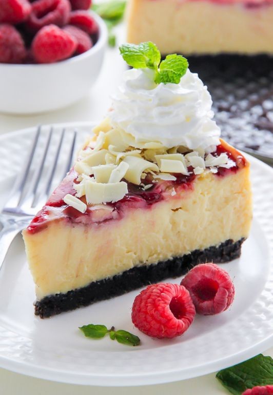 Raspberry White Chocolate Yogurt Cheesecake