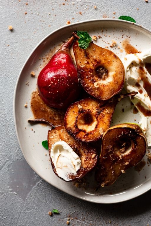 Roasted Bosc Pears with Honey and Cinnamon