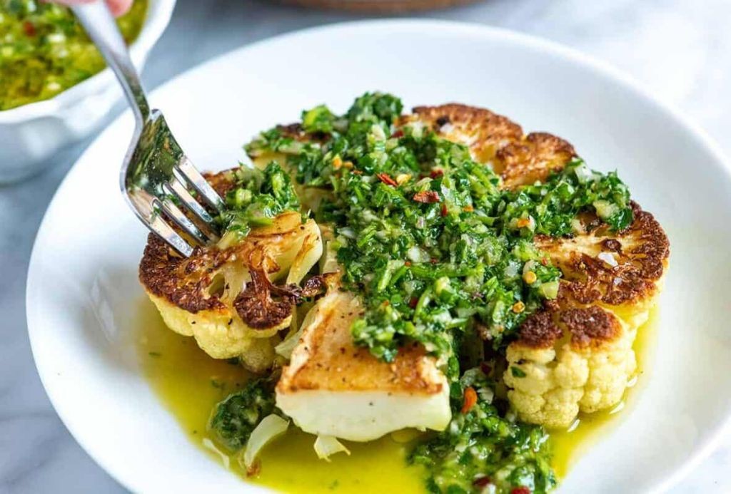 Roasted Cauliflower Steak with Chimichurri