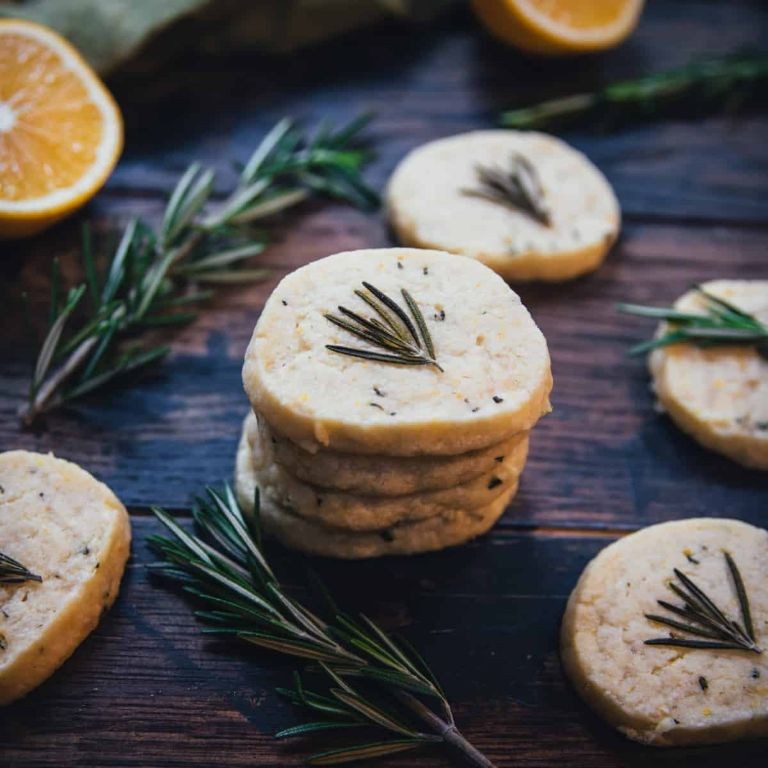 Rosemary Lemon Shortbread Cookies