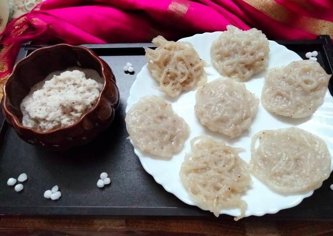 Sago Idiyappam with Coconut Chutney