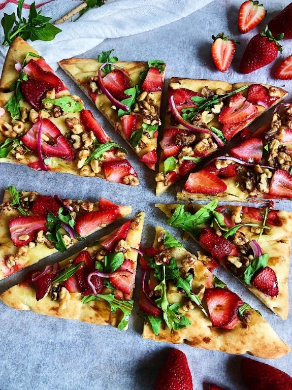Savory Strawberry and Arugula Flatbread