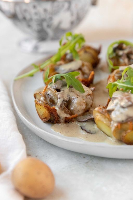 Scalloped Potatoes with Mushroom Cream Sauce