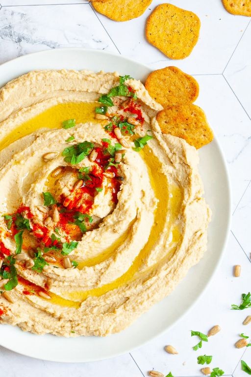 Sesame-Free Hummus with Sunflower Seeds