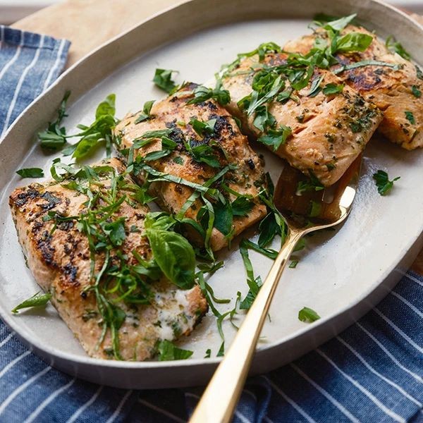 Simple Skillet Salmon with Herbs