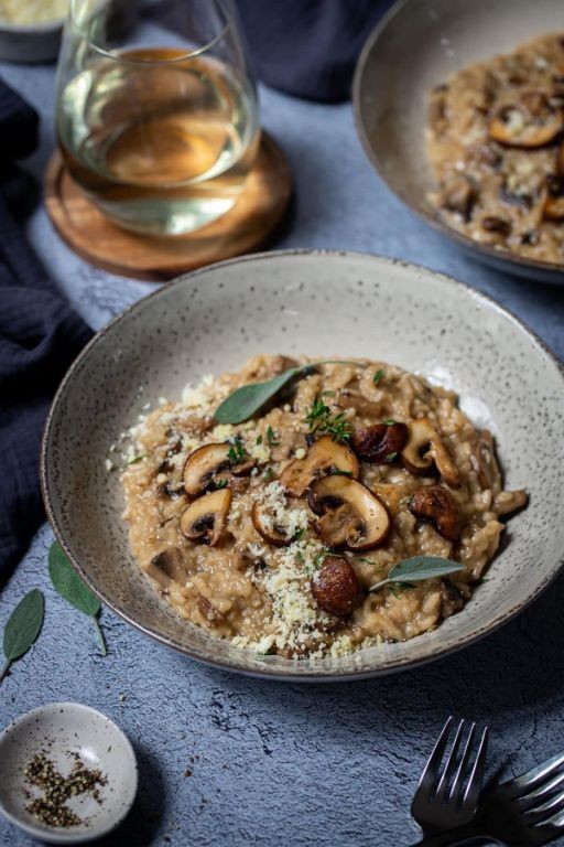 Slow Cooker Creamy Mushroom Risotto