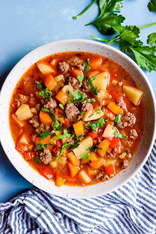 Slow Cooker Hamburger Vegetable Soup
