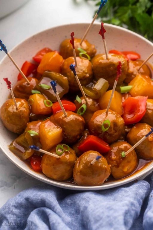 Slow Cooker Pineapple Glazed Meatballs
