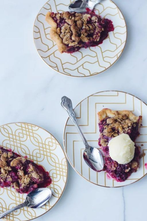Spiced Blackberry Pie with Walnut Crust