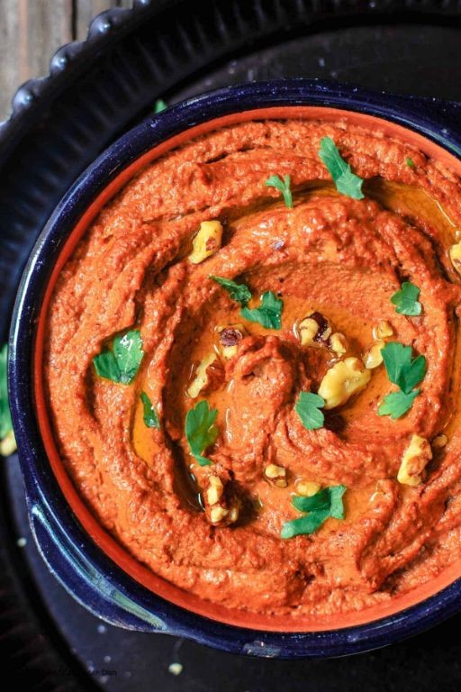 Spicy Muhammara with Roasted Peppers and Walnuts