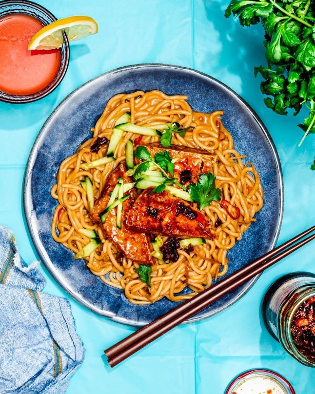 Spicy Peanut Tofu Noodles