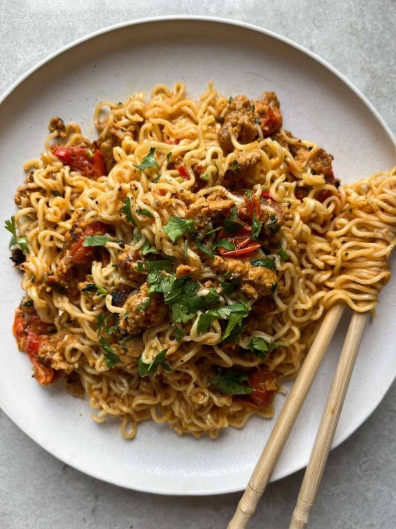 Spicy Sausage and Veggie Ramen