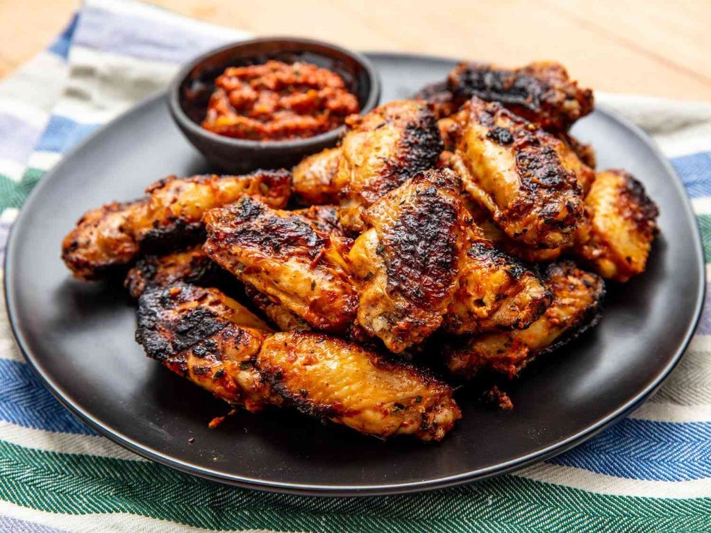Spicy Turkish Chicken Wings with Garlic Dip