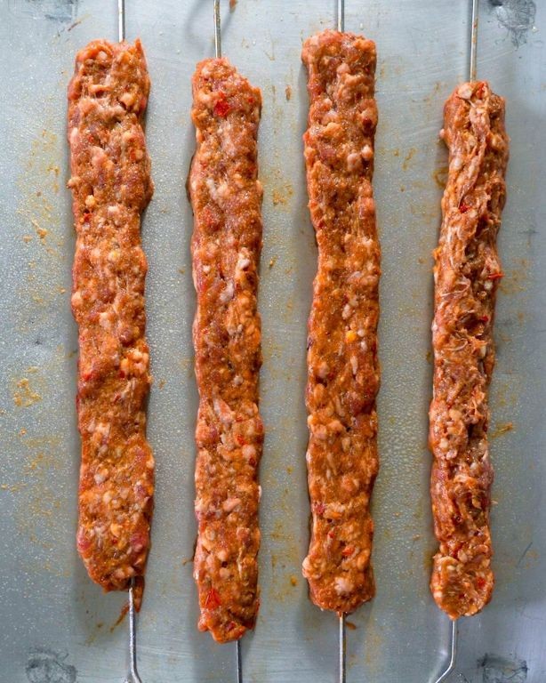 Spicy harissa lamb kabobs