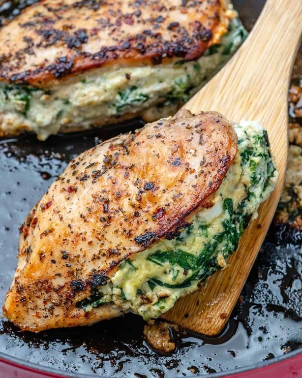 Spinach and Mozzarella Stuffed Chicken Breast