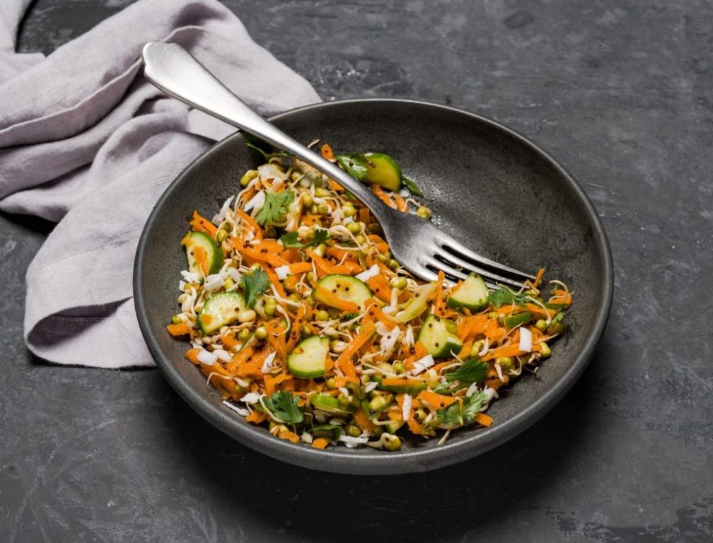 Sprouted Mung Bean and Carrot Slaw