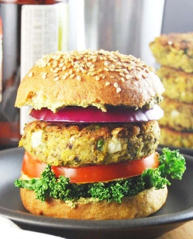 Sprouted Mung Bean and Chickpea Burger