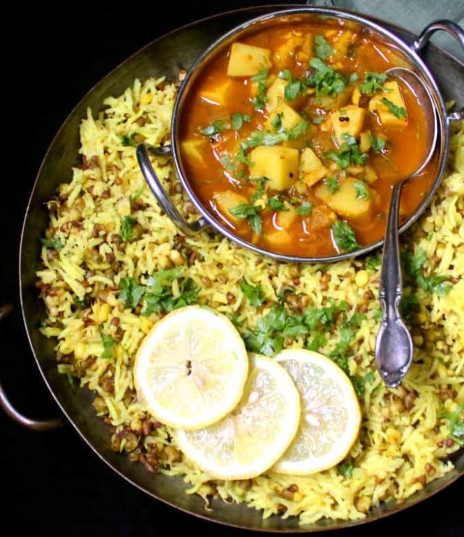 Sprouted Mung Bean and Lentil Khichdi