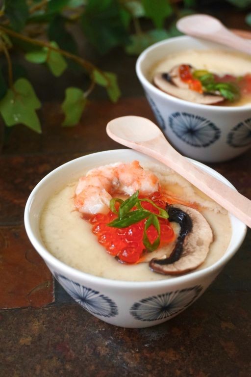 Steamed Eggs with Water Chestnuts