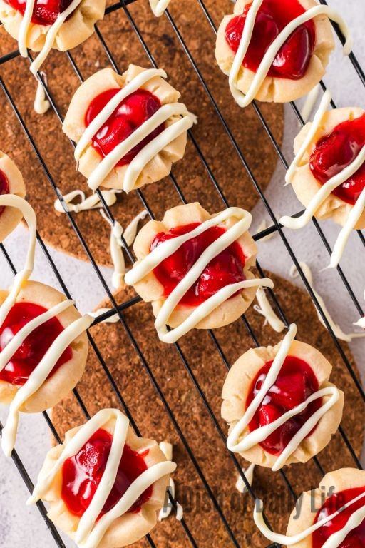Strawberry Pie Filling Thumbprint Cookies