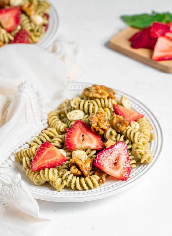 Strawberry and Basil Pasta Salad