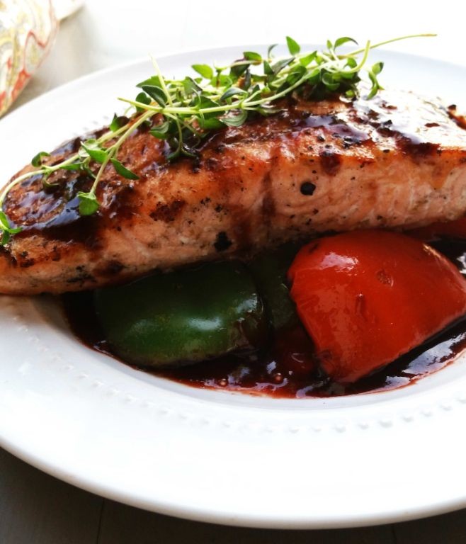 Strawberry and Black Pepper Glazed Salmon