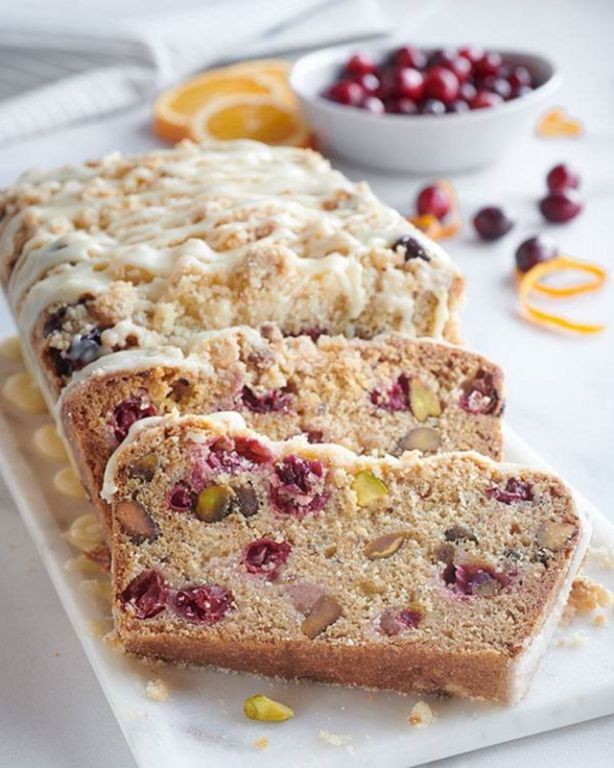 Streusel Topped Cranberry Bread