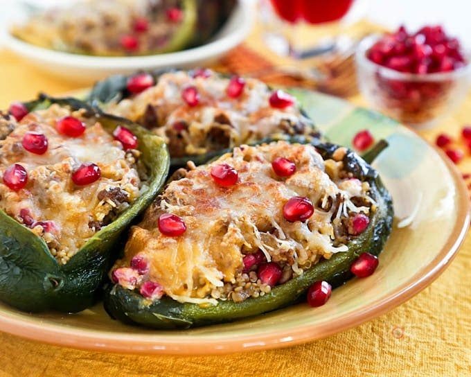 Stuffed Bell Peppers with Quinoa and Pomegranate