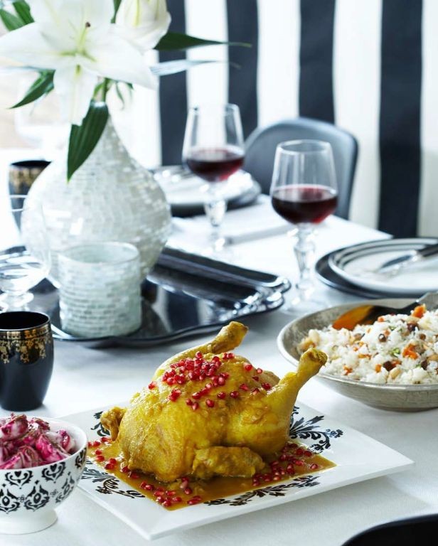Stuffed Turkish Chicken with Walnuts and Pomegranate