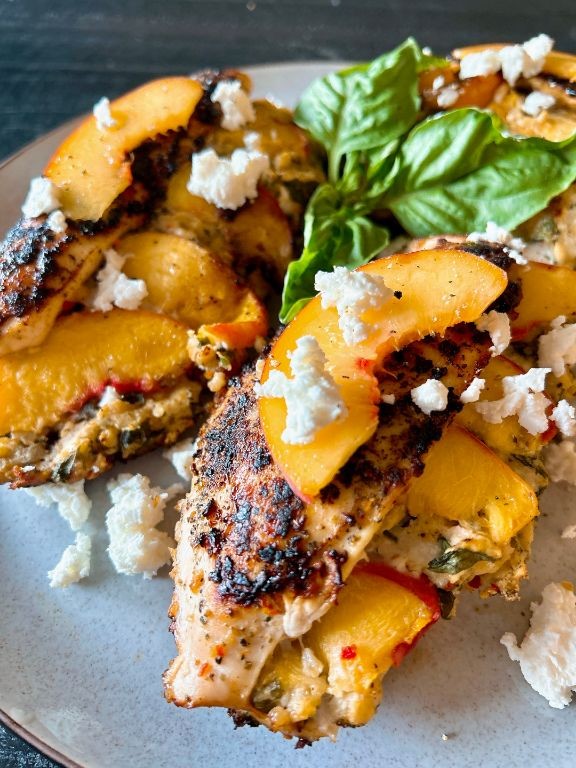 Sweet Basil and Goat Cheese Stuffed Chicken