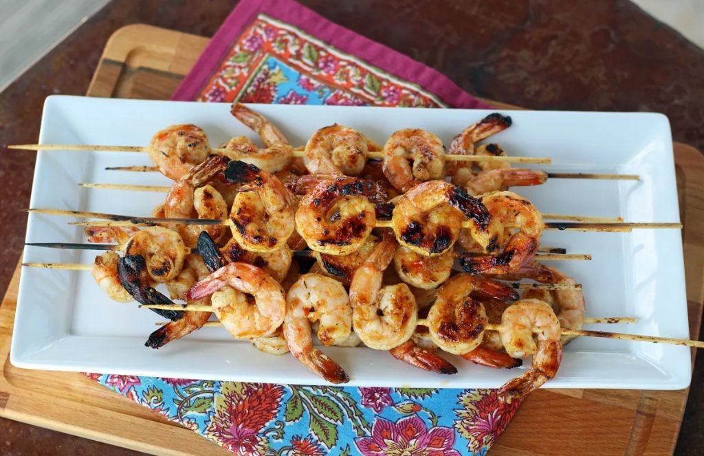 Sweet Chili Glazed Thai Shrimp Skewers