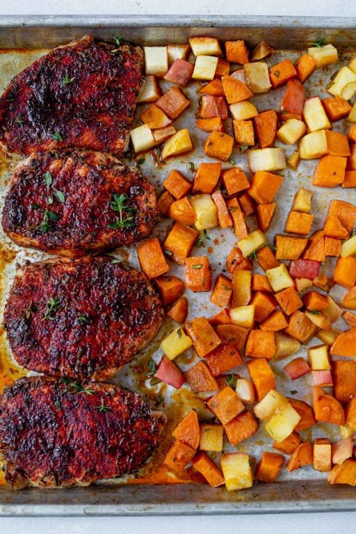 Sweet Potato and Pork Chop Skillet