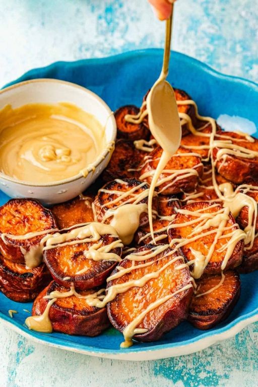 Tahini Roasted Sweet Potatoes