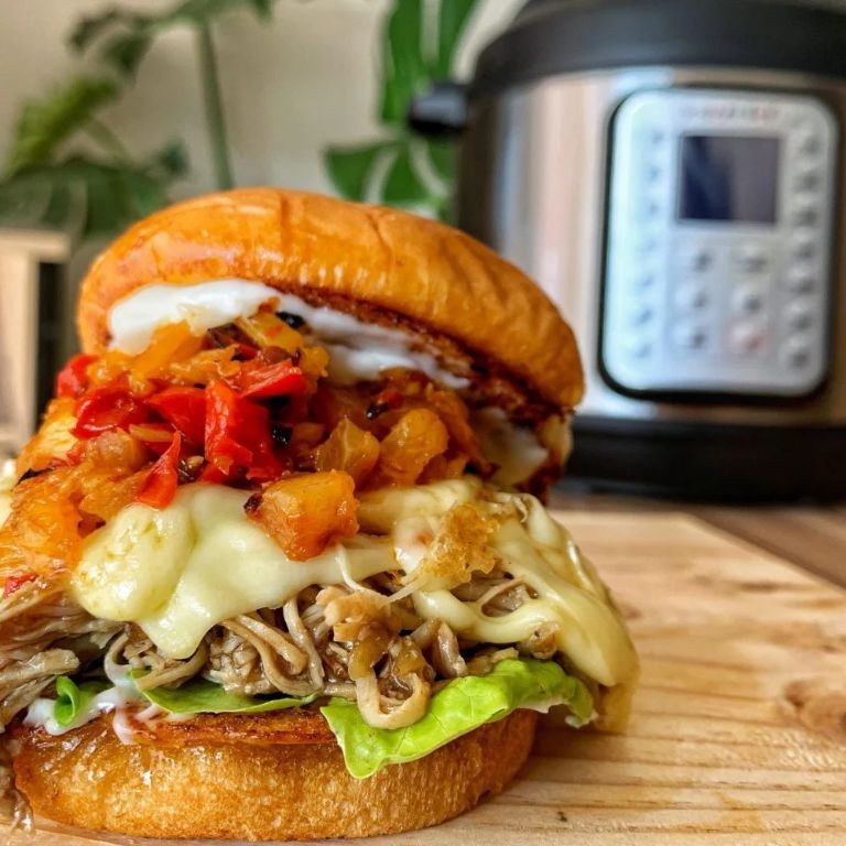 Teriyaki Shredded Chicken Sandwich with Pineapple