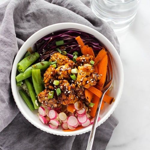 Teriyaki Tempeh Rice Bowl