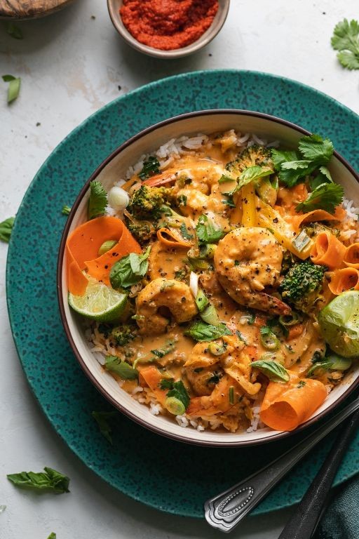 Thai Red Curry Shrimp with Vegetables