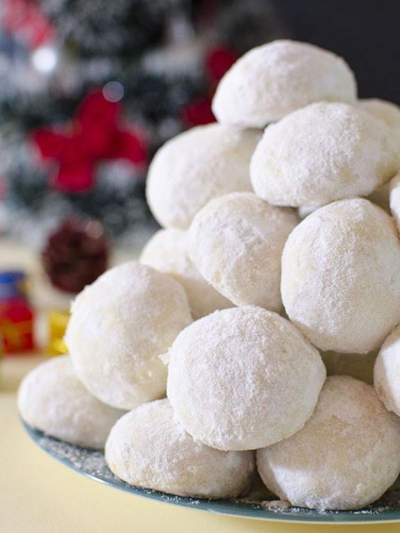 Toasted Coconut Snowball Cookies