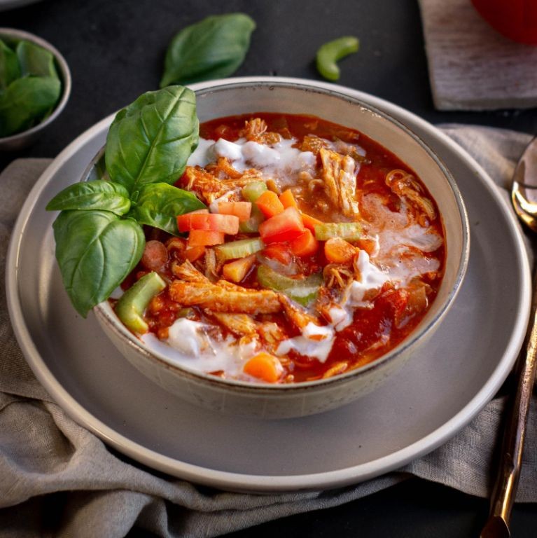 Tomato Basil Chicken Breast Soup