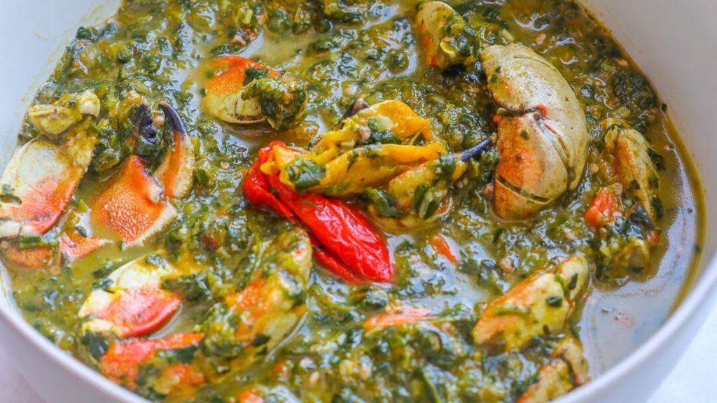 Trinidadian Callaloo Soup with Crab