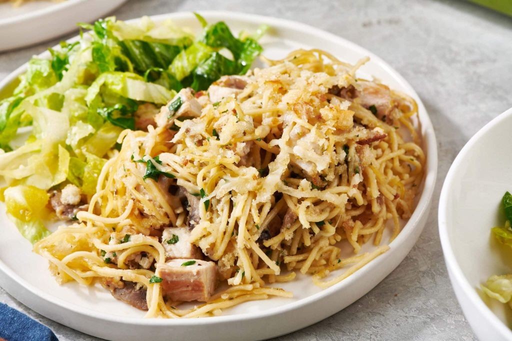Turkey Tetrazzini with Gruyère Cheese