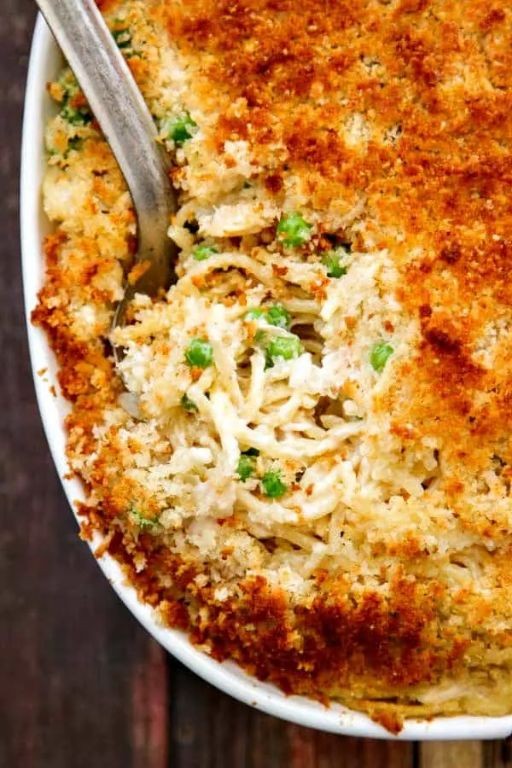 Turkey Tetrazzini with Parmesan Breadcrumbs