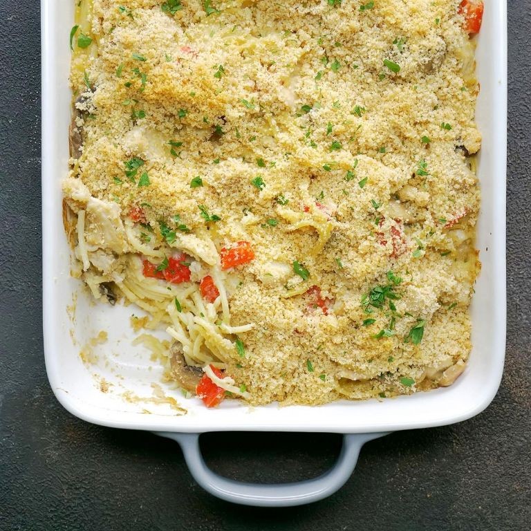 Turkey Tetrazzini with Roasted Red Peppers