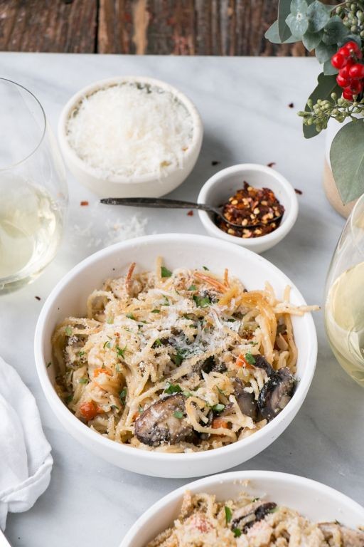 Turkey Tetrazzini with White Wine Sauce