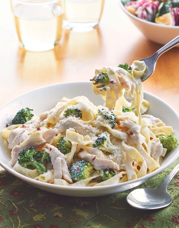 Turkey and Broccoli Alfredo Pasta