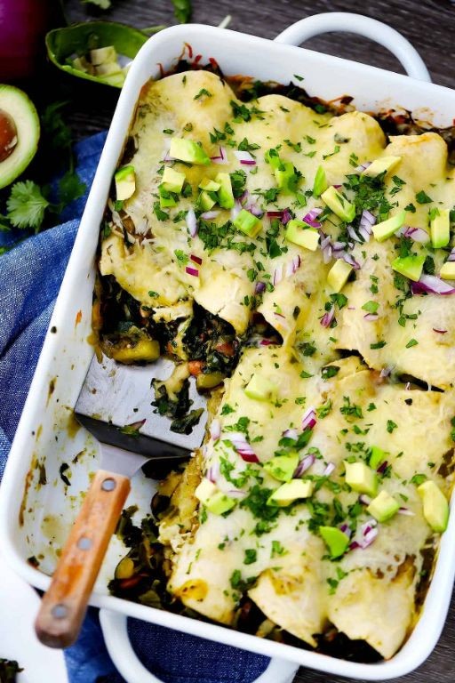 Vegetable Enchiladas with Green Chile Sauce
