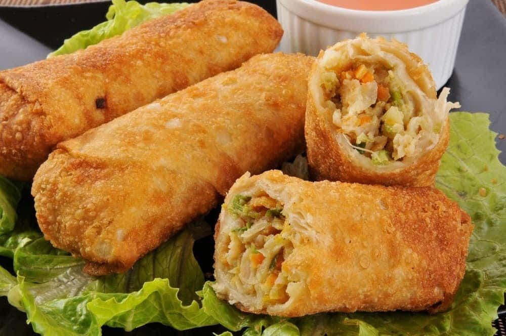 Water Chestnut and Chicken Spring Rolls