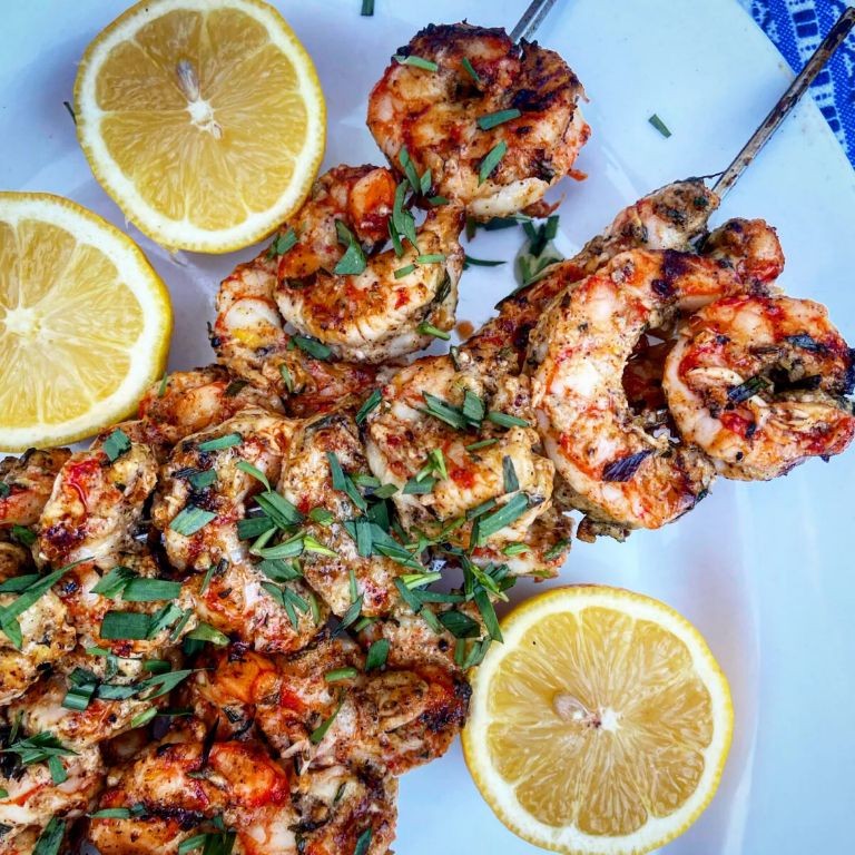 White Balsamic Marinated Shrimp Skewers