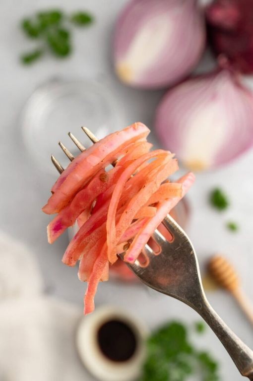 White Balsamic Pickled Red Onions