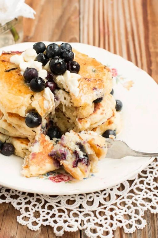 White Chocolate Chip Blueberry Pancakes